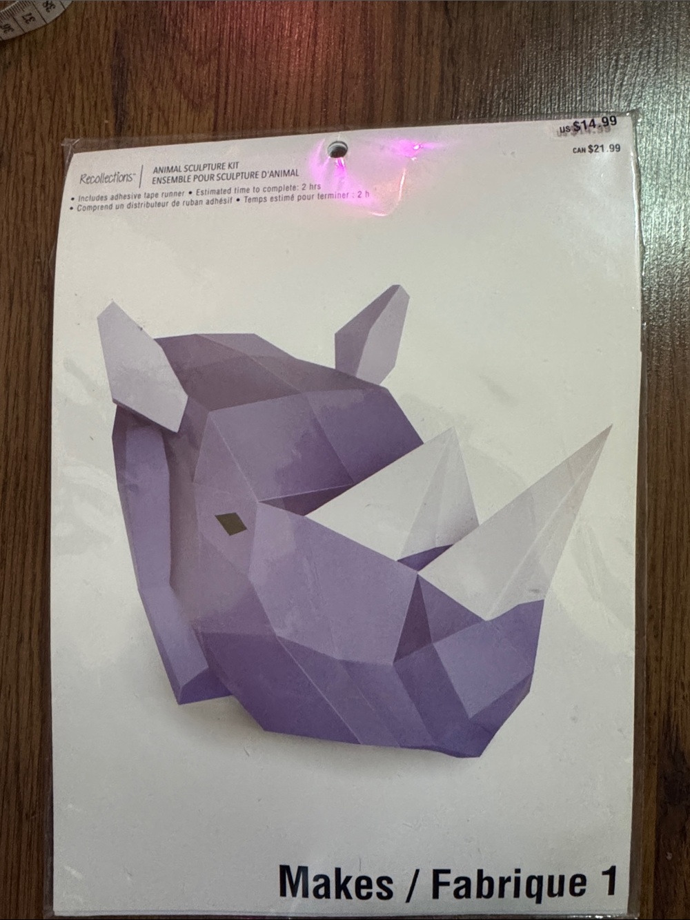 Recollections Geometric Rhino Paper Sculpture Kit C1.RBk.M